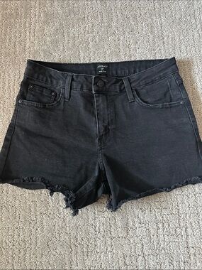 Just Black Women's Black Frayed Hem Denim Shorts